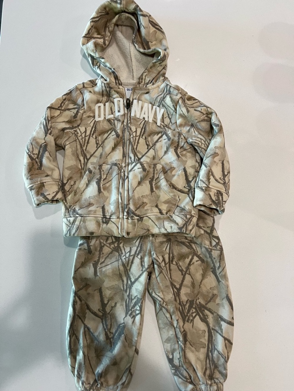 Old Navy Beige Camo Hoodie & Joggers Set